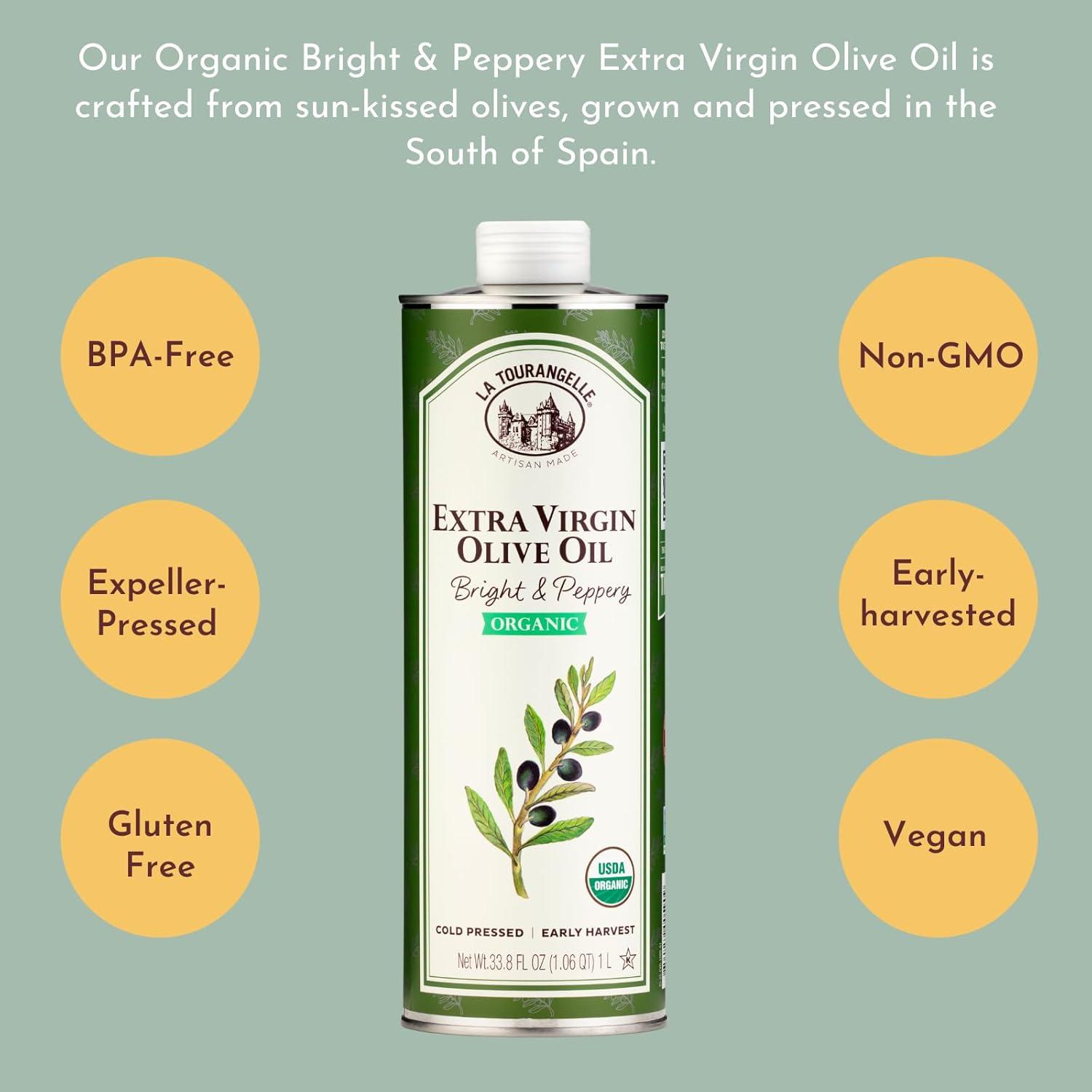 image:imageLa Tourangelle California Extra Virgin Olive Oil ColdPressed High Antioxidant Olives Single Origin from California 254 Fl OzPeppery Organic EVOO