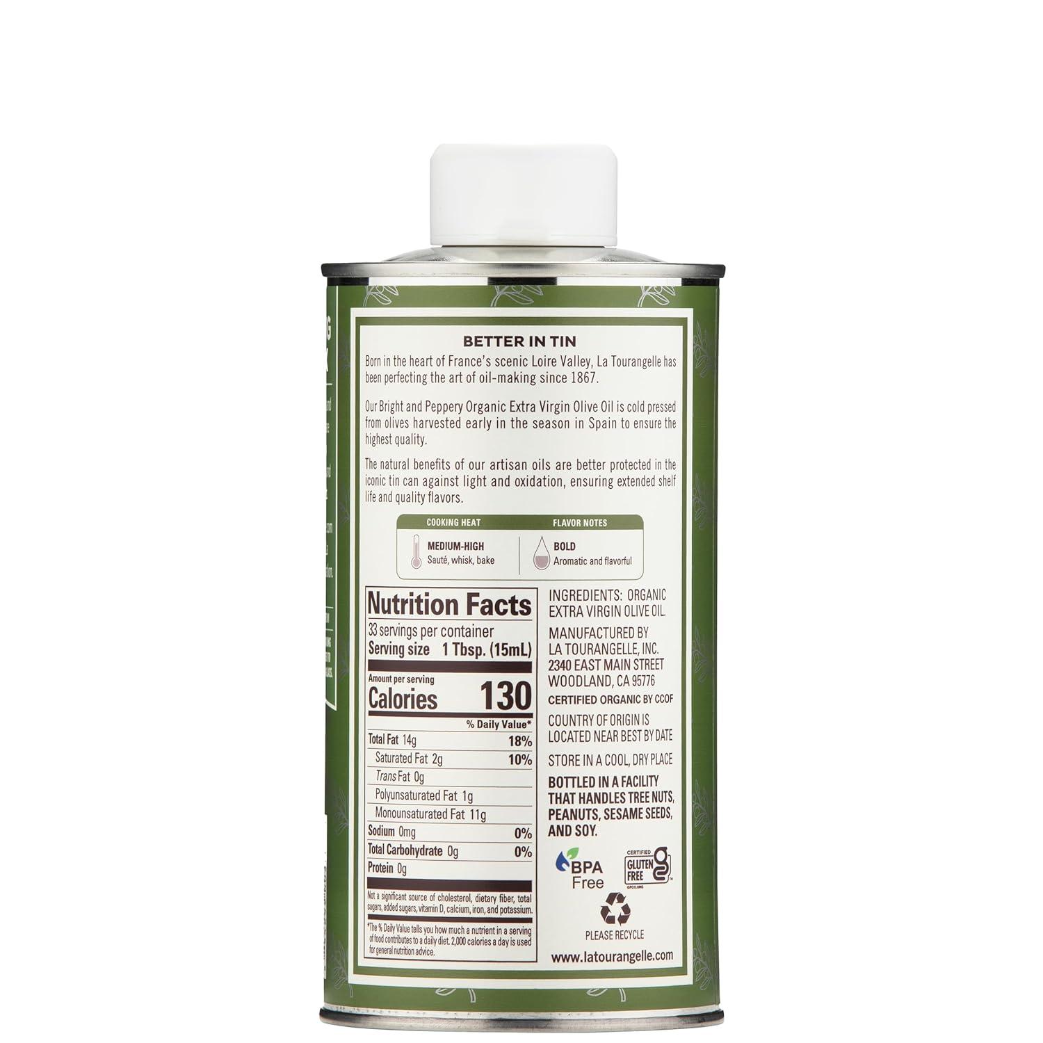 image:imageLa Tourangelle California Extra Virgin Olive Oil ColdPressed High Antioxidant Olives Single Origin from California 254 Fl OzPeppery Organic EVOO