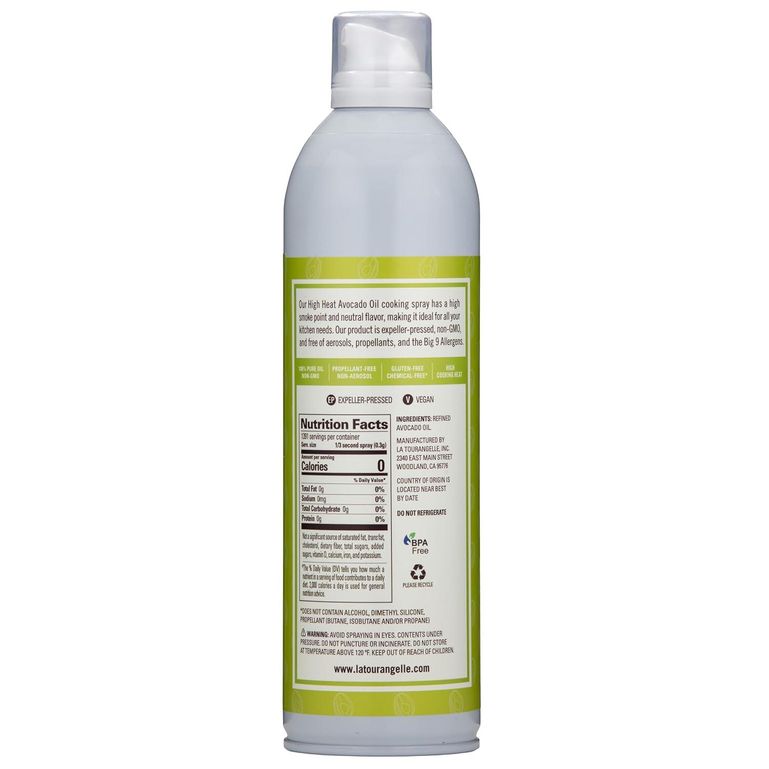 image:imageLa Tourangelle Organic Extra Virgin Olive Oil Spray ColdPressed AllNatural Artisanal Great for Cooking Sauteing Grilling 5 Fl OzHigh Heat Avocado