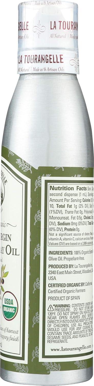 image:imageLa Tourangelle Organic Extra Virgin Olive Oil Spray ColdPressed AllNatural Artisanal Great for Cooking Sauteing Grilling 5 Fl OzOrganic EVOO