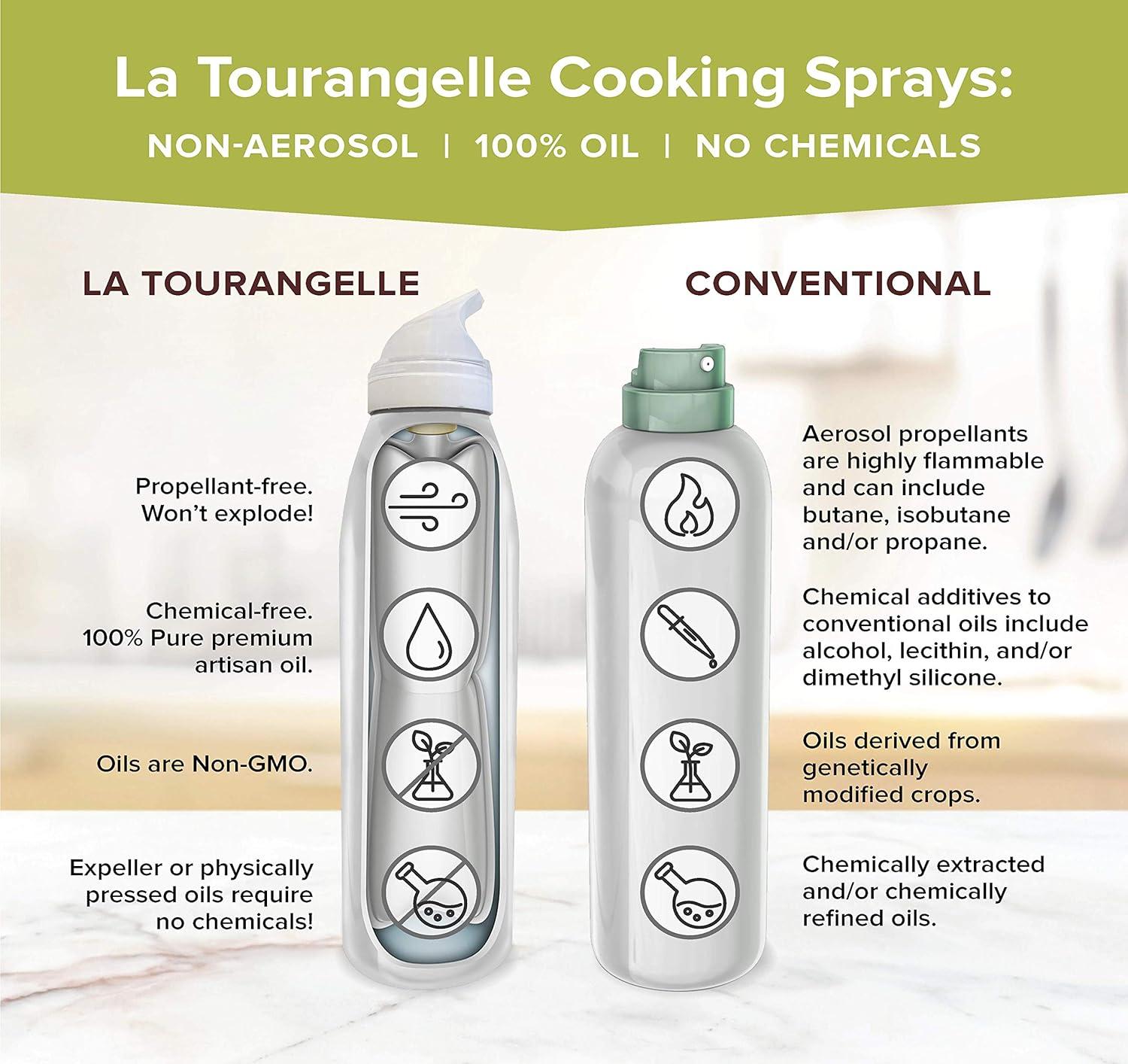 image:imageLa Tourangelle Organic Extra Virgin Olive Oil Spray ColdPressed AllNatural Artisanal Great for Cooking Sauteing Grilling 5 Fl OzOrganic EVOO
