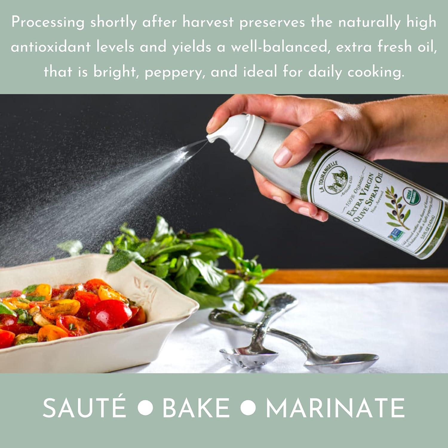 image:imageLa Tourangelle Organic Extra Virgin Olive Oil Spray ColdPressed AllNatural Artisanal Great for Cooking Sauteing Grilling 5 Fl OzOrganic EVOO