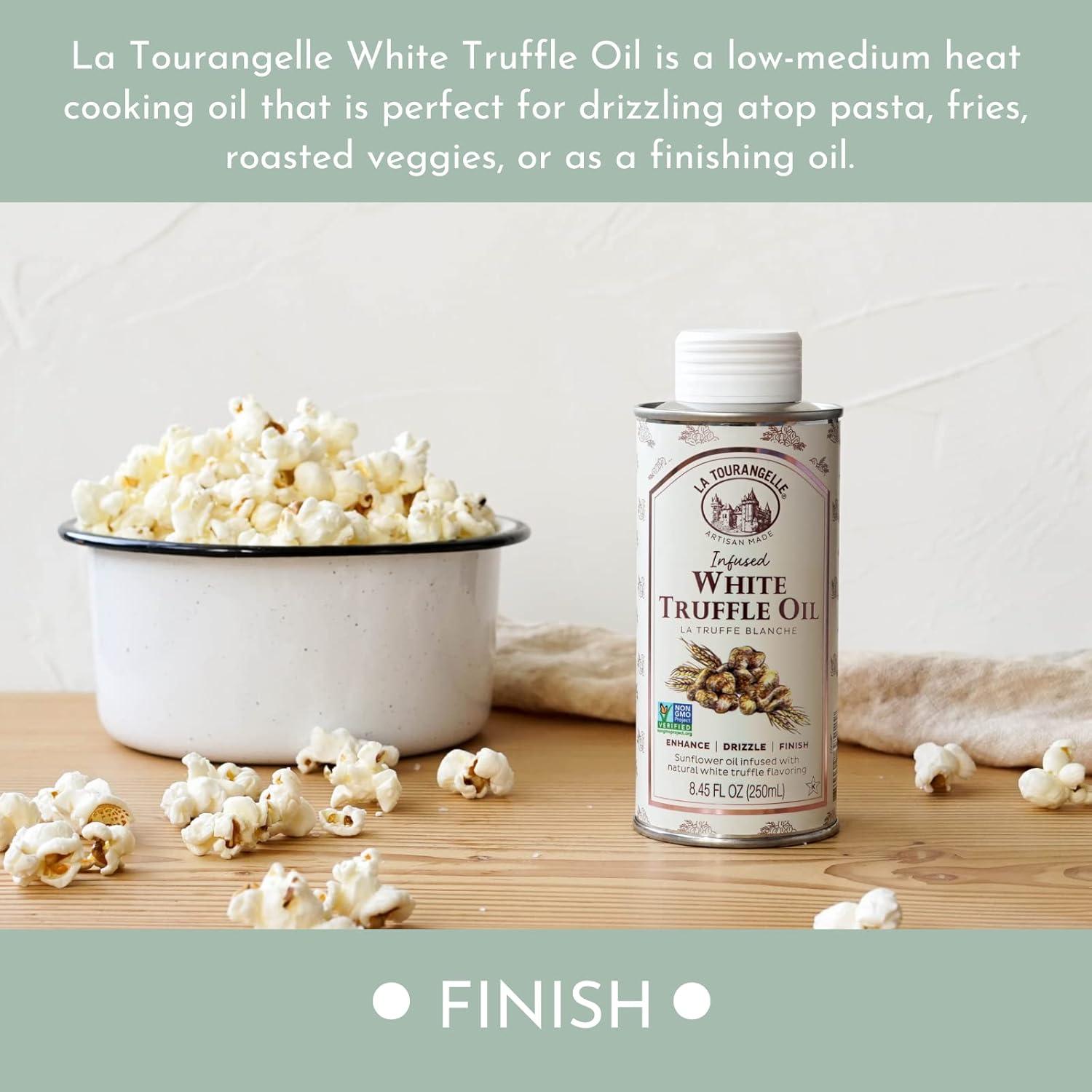 image:imageLa Tourangelle White Truffle Oil amp Black Truffle Oil Set Complex Gourmet Earthy Flavor for Drizzling over Pasta Popcorn Vegetables Potatoes Soup and More Gift Box 845 Fl Oz Each Set of 2White Truffle