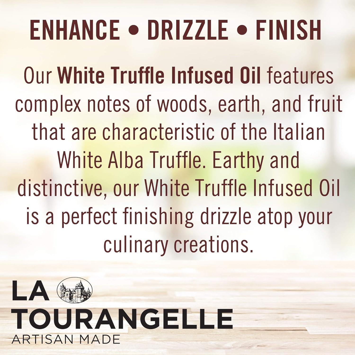image:imageLa Tourangelle White Truffle Oil amp Black Truffle Oil Set Complex Gourmet Earthy Flavor for Drizzling over Pasta Popcorn Vegetables Potatoes Soup and More Gift Box 845 Fl Oz Each Set of 2White Truffle