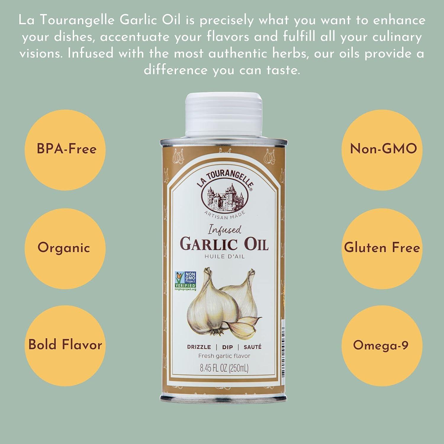 image:imageLa Tourangelle White Truffle Oil amp Black Truffle Oil Set Complex Gourmet Earthy Flavor for Drizzling over Pasta Popcorn Vegetables Potatoes Soup and More Gift Box 845 Fl Oz Each Set of 2GarlicWhite TruffleBasil Gift Box