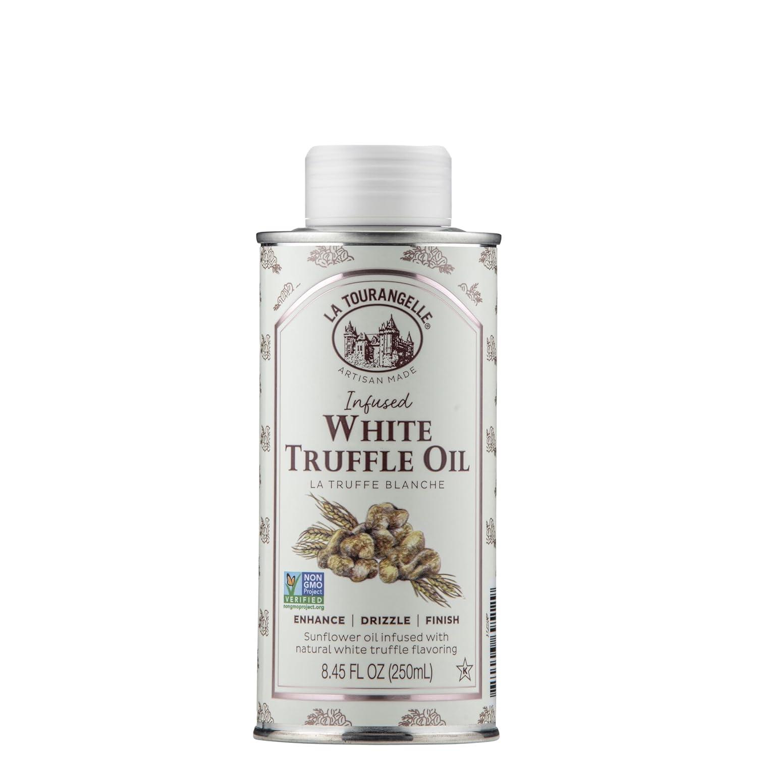image:imageLa Tourangelle White Truffle Oil amp Black Truffle Oil Set Complex Gourmet Earthy Flavor for Drizzling over Pasta Popcorn Vegetables Potatoes Soup and More Gift Box 845 Fl Oz Each Set of 2White Truffle