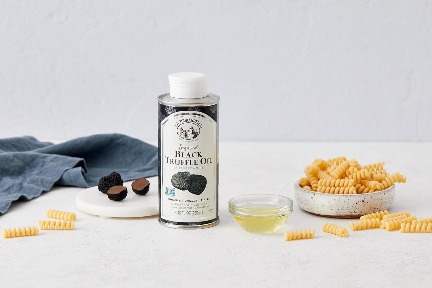 image:imageLa Tourangelle White Truffle Oil amp Black Truffle Oil Set Complex Gourmet Earthy Flavor for Drizzling over Pasta Popcorn Vegetables Potatoes Soup and More Gift Box 845 Fl Oz Each Set of 2Black Truffle