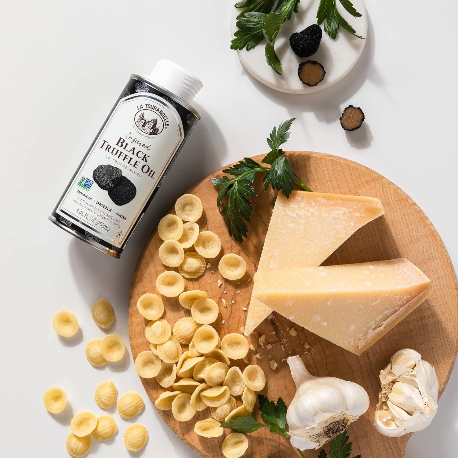 image:imageLa Tourangelle White Truffle Oil amp Black Truffle Oil Set Complex Gourmet Earthy Flavor for Drizzling over Pasta Popcorn Vegetables Potatoes Soup and More Gift Box 845 Fl Oz Each Set of 2Black Truffle