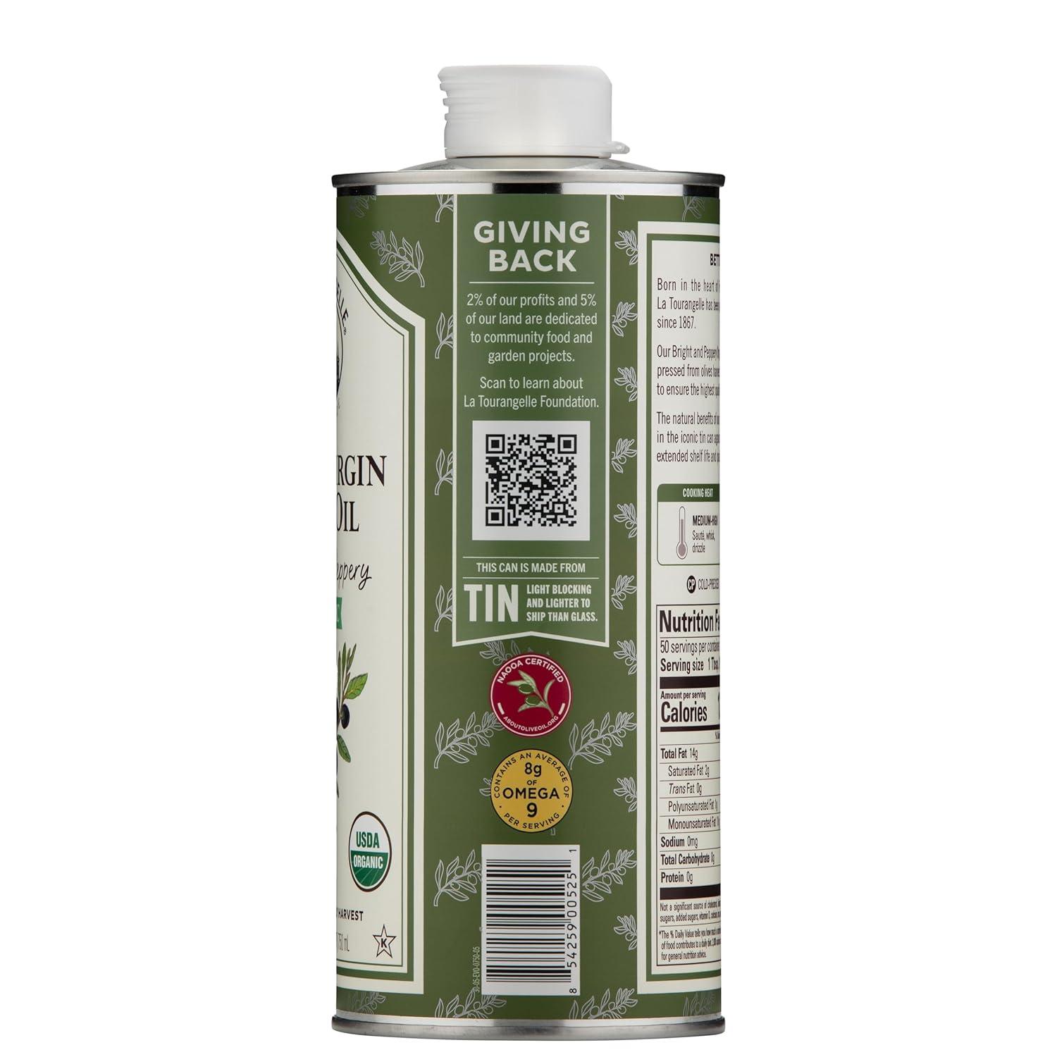 image:imageLa Tourangelle Organic Extra Virgin Olive Oil ColdPressed Early Harvest EVOO from Spain Smooth amp Fruity 169 fl oz Spanish with Polyphenols for Cooking Drizzling Marinades and DippingPeppery Organic EVOO