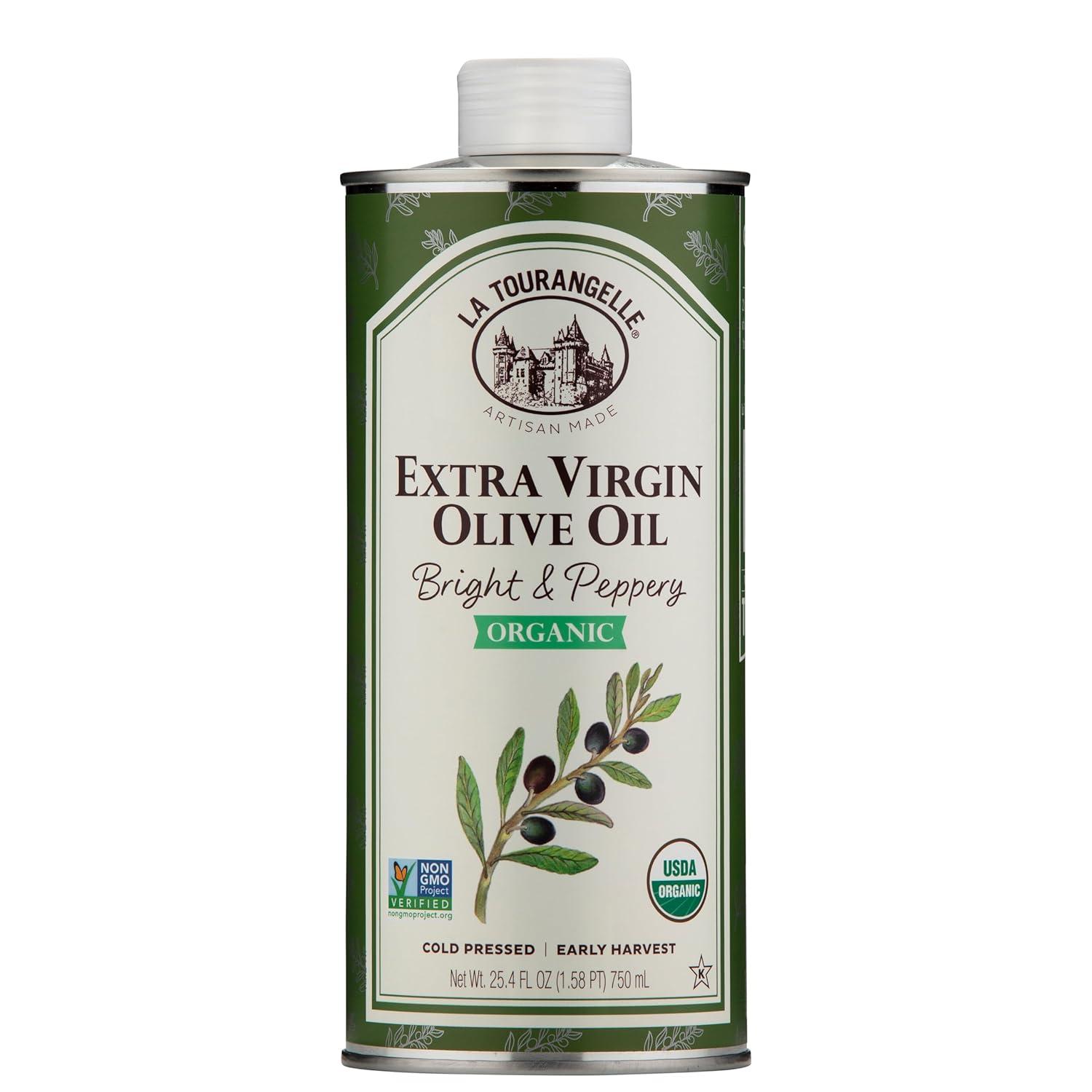 image:imageLa Tourangelle Organic Extra Virgin Olive Oil ColdPressed Early Harvest EVOO from Spain Smooth amp Fruity 169 fl oz Spanish with Polyphenols for Cooking Drizzling Marinades and DippingPeppery Organic EVOO