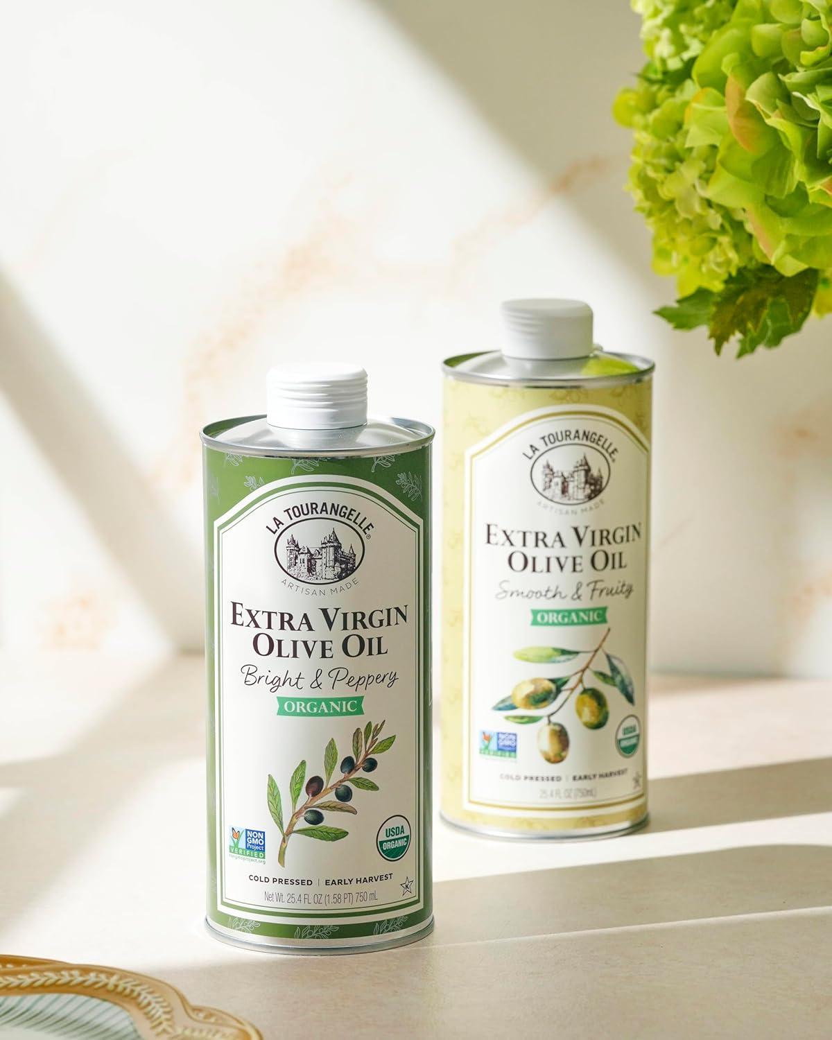 image:imageLa Tourangelle Organic Extra Virgin Olive Oil ColdPressed Early Harvest EVOO from Spain Smooth amp Fruity 169 fl oz Spanish with Polyphenols for Cooking Drizzling Marinades and DippingPeppery Organic EVOO