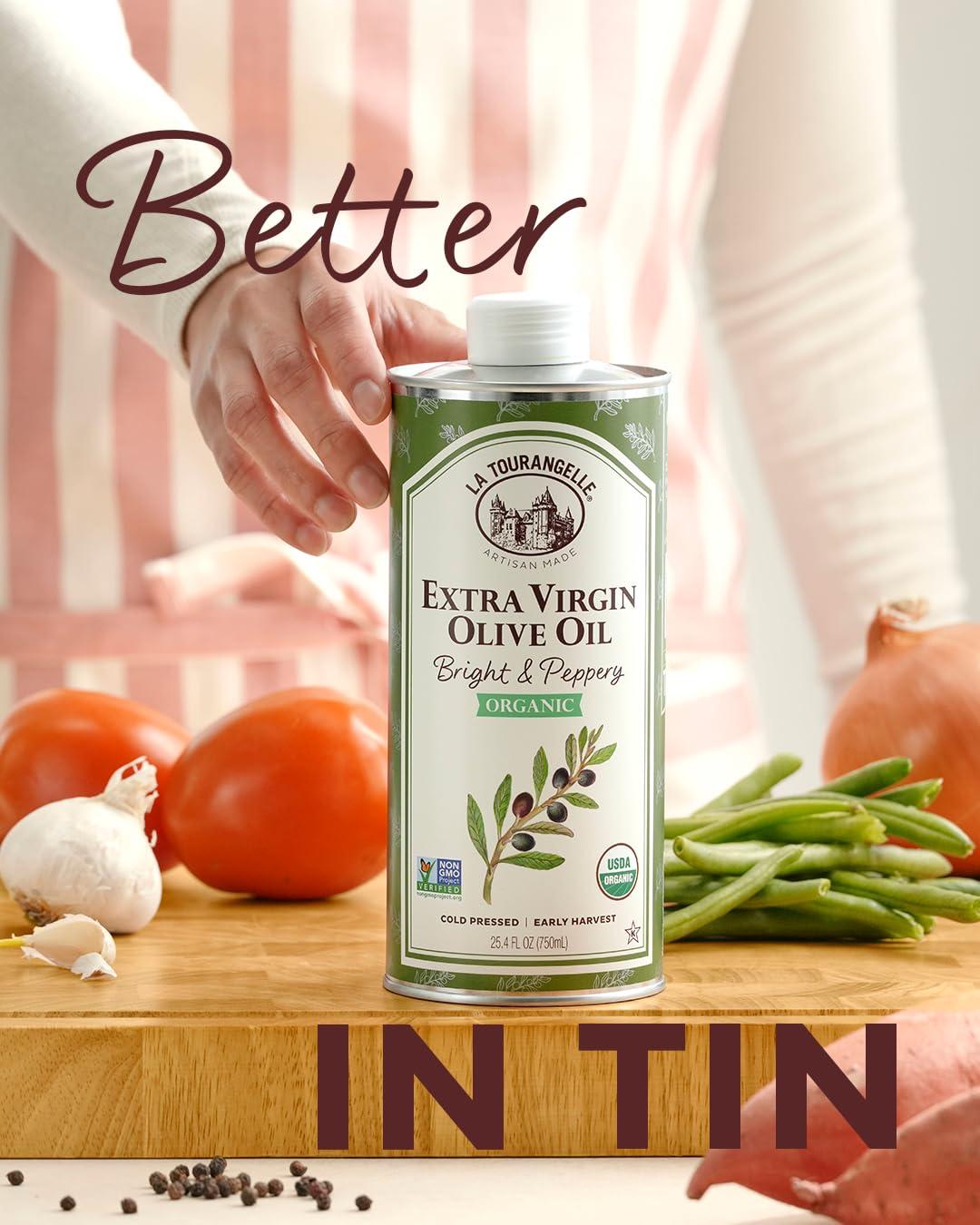 image:imageLa Tourangelle Organic Extra Virgin Olive Oil ColdPressed Early Harvest EVOO from Spain Smooth amp Fruity 169 fl oz Spanish with Polyphenols for Cooking Drizzling Marinades and DippingPeppery Organic EVOO