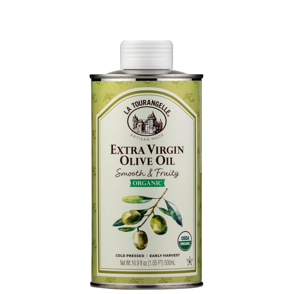 image:imageLa Tourangelle Organic Extra Virgin Olive Oil ColdPressed Early Harvest EVOO from Spain Smooth amp Fruity 169 fl oz Spanish with Polyphenols for Cooking Drizzling Marinades and DippingFruity Organic EVOO